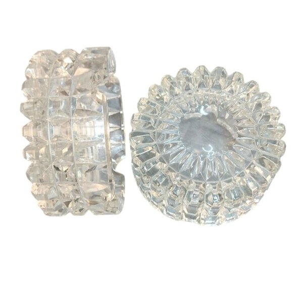 Vintage Clear Pressed Glass Ashtrays Heavyweight Glass Design One per order - Picture 5 of 9